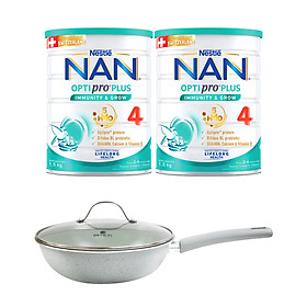 Bộ 2 Lon Sữa bột Nestlé NAN OPTIPRO PLUS 4 1500g lon với 5HMO Giúp tiêu