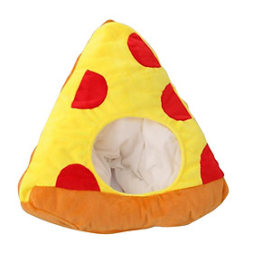 Pizza Shaped Plush Hat Adorable Soft Selfie Hat for Masquerade Birthday