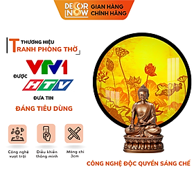 Đèn Hào Quang Phật In Tranh Trúc Chỉ DECORNOW 30,40 cm, Trang Trí Ban Thờ, Hào Quang Trúc Chỉ HOA SEN DCN-TC24
