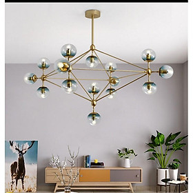 Tặng kèm 15 bóng led - Đèn thả, đèn trang trí 10 bóng tròn, đèn trần, đèn decor - TV 15B - TD 15B