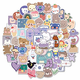Sticker phong cách hàn quốc hoạt hình cute trang trí mũ bảo hiểm,guitar,ukulele,điện thoại,sổ tay,laptop-mẫu S27