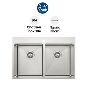 Mua Chậu Rửa Chén Hafele HS20-SSN2S90 567.20.537 - Inox 304 - Ngang 88 cm - Hàng Chính Hãng