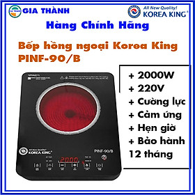 Mua Bếp Hông ngoại đơn Công suất 2000W  Cảm ứng Cao cấp từ Korea King Hàn Quốc PINF-90/B  Mini tiện lợi - Tặng nồi nấu lẩu  Hàng chính hãng 