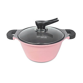 Mua Nồi nhôm tráng sứ Yoori Happy Home Pro size 24cm đáy từ