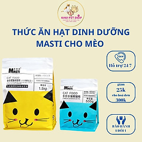 Thức ăn Hạt MASTI chứa tới 28% Đạm động vật dành cho mèo - gói 500g 1,5kg