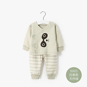 Bộ quần áo dài tay sơ sinh thu đông cao cấp 100% organic cotton tự nhiên