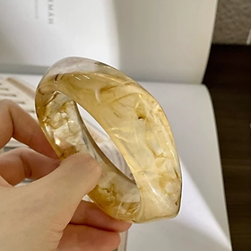 Vòng Tay Cỡ Lớn Size To Hình Học Acrylic Bất Đối Xứng Cá Tính Âu Mỹ, Phụ Kiện Thời Trang Bằng Nhựa