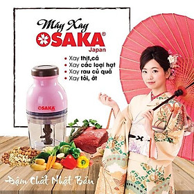 Máy Xay Sinh tố, Đá Viên, Máy xay thịt, Rau Củ Quả Đa Năng JAPAN OSAKA Nắp hồng công suất lớn, lưỡi dao kép