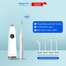 Combo 1 Máy Tăm Nước Zenyum Pro và 1 Bàn Chải Điện ZenyumSonic - Màu sắc Đen/Trắng