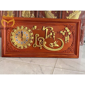 Mua Tranh đồng hồ gỗ hương chữ Tài Lộc 108cm x 48cm x 4cm