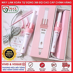 Máy uốn tóc tự động xoay 360 VIVID VOGUE thông minh cao cấp Máy làm xoăn tóc mini tự động 