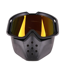Motorcycle Retro Goggles Glasses Outdoor Sports Anti-sand with Detachable Motorcycle Mouth Filter