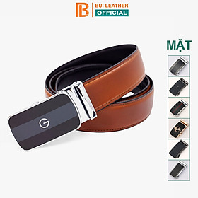 Thắt lưng nam, dây nịt nam da bò 3 lớp Bụi Leather L105 - Khóa tự động, nhiều mặt khóa tùy chọn - Bảo hành 24 tháng - Mặt khoá M2