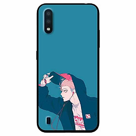 Ốp lưng dành cho Samsung A01 mẫu Cậu Bé Tai Nghe Đỏ