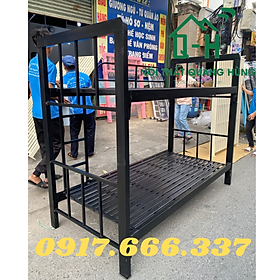 Mua GIƯỜNG TẦNG SẮT HỘP 1M2X2M MÀU ĐEN KHUNG SẮT 4X8 DÀY DẶN DÀNH CHO GIA ĐÌNH