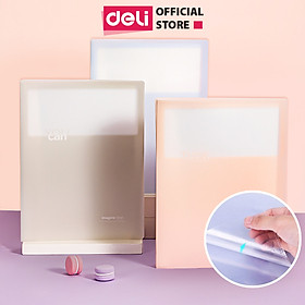 File tài liệu file lá học sinh deli a4 kẹp lá tệp đựng tài liệu file siêu âm 40/60 màu pastel