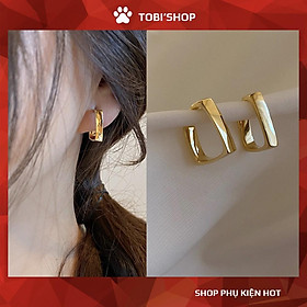 Khuyên tai nữ vuông bông tai nữ mạ màu vàng cỡ nhỏ TB226 - TOBI'SHOP