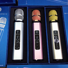 Micro Hát Karaoke Kiêm Loa Bluetooth K6: Đen, vàng gold, ghi