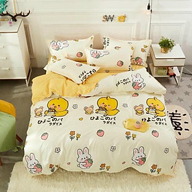 Bộ chăn ga gối , coton poly họa tiết đáng yêu đủ size miễn phí bo chun