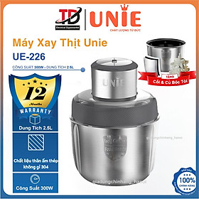 Máy Xay Thịt Unie UE226, 2.5Lit-300W, Kèm 2 Cối Inox 304, Hàng Chính Hãng