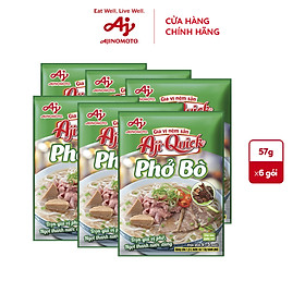 Combo 6 Gói Gia Vị Nêm Sẵn Aji-Quick® Phở Bò 57g/Gói