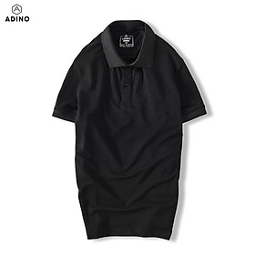 Áo polo nam ADINO màu trắng phối viền chìm vải cotton co giãn dáng công sở slimfit hơi ôm trẻ trung AP81