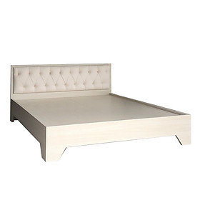 Mua Giường Ngủ Gỗ MDF Phủ Melamine Bọc Nệm Kem Chân Cao Màu Vân Lim HK 240