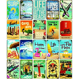 Decal Decor Vintage - Set 20 Tấm Decal Trà Sữa - Poster Trang trí Tường, Nội thất