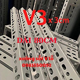Mua sắt V lỗ (câyV3x3 - dài80cm) sắt cây v lỗ