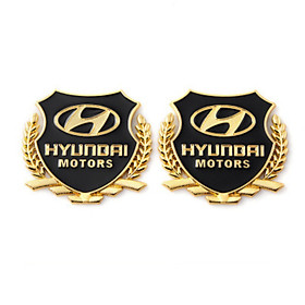 Bộ 2 logo bông lúa dán xe hơi, ô tô cao cấp