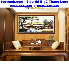 Mua Tranh thêu chữ thập cây đa làng quê vào mùa gặt thêu kín 222260 chưa thêu