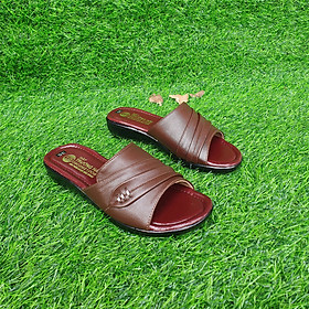Dép nữ trung niên 3.5cm Trường Hải đính bông 2 màu nâu, đen Đế PU nhẹ DN89
