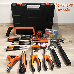 Mua Bộ dụng cụ sửa chửa 82 món  đầy đủ công dụng cụ  phù hợp cho gia đình và văn phòng  phối màu đen cam sang trọng - Hộp dụng cụ 82 món