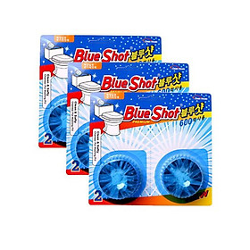 Bộ 3 Vỉ vệ sinh làm sạch bồn cầu Hàn Quốc Blueshot - Hàng cao cấp. 1 viên sử dụng được 600 lần xả tương đương thời gian lên tới 1 tháng rưỡi