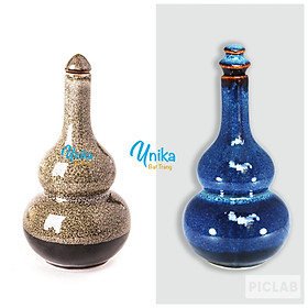 Bình Hô Lô Men  Hỏa biến 2 màu men - Bình Hồ Lô - Bầu hồ lô - Gốm sứ cao cấp Bát Tràng