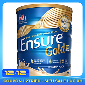 Sữa Bột Abbott Ensure Gold Hương Lúa Mạch Ít Ngọt 850g