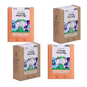 COMBO 4kg - Gạo Hữu Cơ XÁT DỐI  Nàng Hương - Nàng MEKONG - 100% Organic - Gạo Lứt