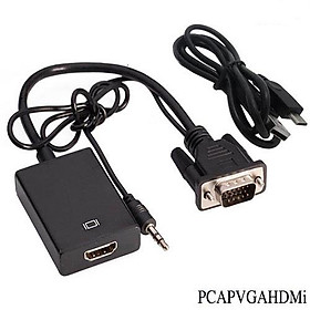 Cáp chuyển VGA sang HDMI, PC và Laptop cổng VGA chuyển sang TV HDMI có âm thanh