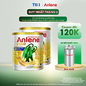 Bao bì mới - Combo 2 Sữa Bột Anlene Gold Hương Vanilla (Hộp Thiếc 800g) tặng ly inox