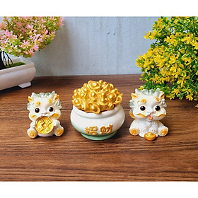 Mua (Nhiều mẫu) Bộ tượng Kỳ Lân màu trắng - tặng kèm 50 xu vàng may mắn