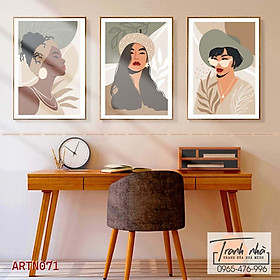 Mua Bộ 3 tranh canvas Tối giản (Minimalism) - Cô gái cá tính - ARTN071