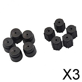 3x10 Pieces AC A / C Charging Connector Service Caps R134a R12 13mm & 16mm Black