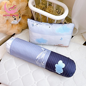 Mua Bộ gối nằm trẻ em cho bé 1-10 tuổi  gòn lông vũ nhân tạo vải tencel mềm thoáng mát