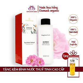 Nước hoa hồng se khít lỗ chân lông, không cồn, dưỡng ẩm, giảm mụn, toner dưỡng da, chống lão hóa Kingdom chiết xuất tinh khiết từ hoa hồng Damask Iran - Hộp 100 ml (có thể uống được)