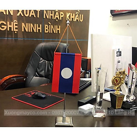 Cờ để bàn Lào đế vuông đơn inox