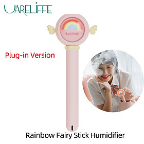 Uareliffe Rainbow Humidifier Stick Double Atmosphere Light Design Portable Mini Air Humidifier With LED Nightlight Mist Maker Water Atomizer Mute Air Purifier For Home Office Car Use