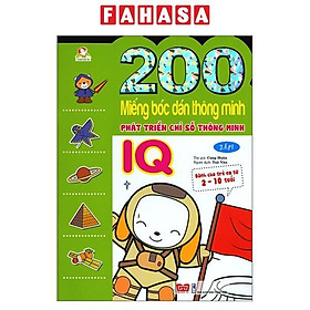 Sách 200 Miếng Bóc Dán TM PT Chỉ Số Tm IQ T1 - Dành Cho Trẻ 2-10 Tuổi (Tái Bản 2018)