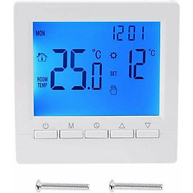 Bộ điều chỉnh nhiệt tường thông minh với màn hình LCD để sưởi ấm sàn - Đèn nền màu xanh