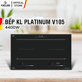 Bếp điện từ đôi Kieler KL-PLATINUM V105 mặt kính Euro Kieler Platinum, Bếp điện từ chế độ hấp, cảm ứng chống tràn 4400W - Hàng Chính Hãng