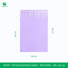 MT2TP - 28x42 cm  - Túi nilon gói hàng - 200 túi niêm phong đóng hàng màu tím pastel